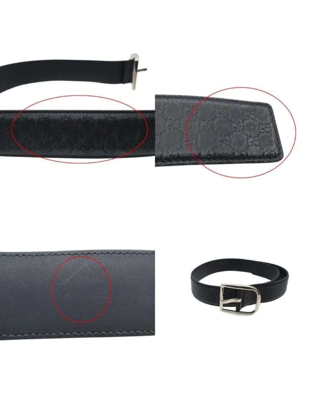Gucci Belt Leather GG Signature Guccissima Black